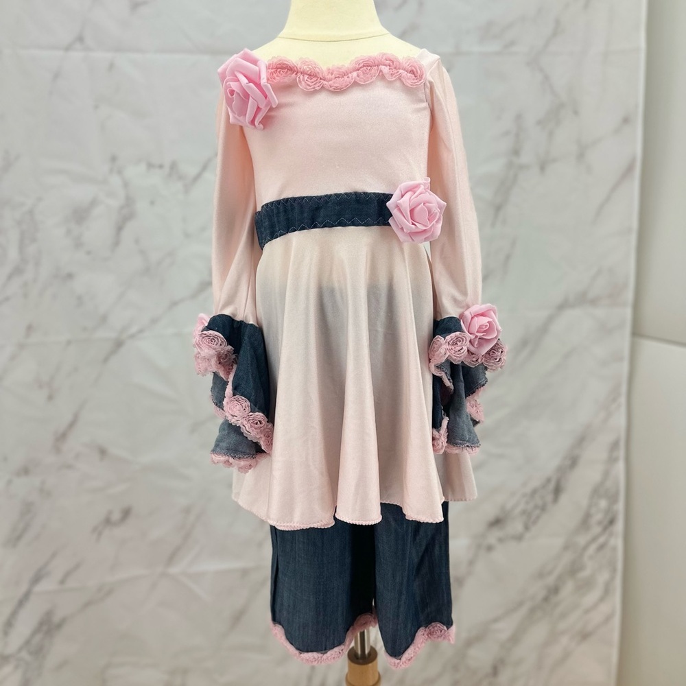 Girls custom Denim wear OOC Fun fashion pageant outfit natural or glitz attire‎